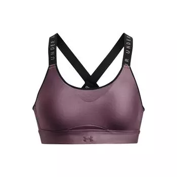 Under Armour Infinity Letter Cross Strap Спортивный бюстгальтер высокой интенсивности Женское нижнее белье Mist-Purple 1351994-500 S