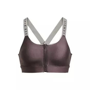 Under Armour Infinity Letter Splicing Повседневное нижнее белье для спорта с застежкой-молнией спереди, женское нижнее белье, фиолетовое 1373860-057 XS