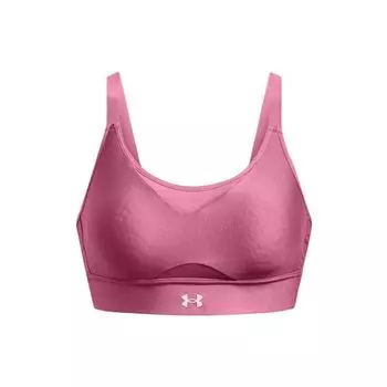 Under Armour Infinity Logo Print Средняя поддержка спортивный бюстгальтер женское нижнее белье розовый 1373858-669 L