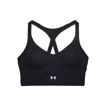 Under Armour Infinity Rib Solid Training средней интенсивности спортивный бюстгальтер женское нижнее белье черный 1365772-001 M