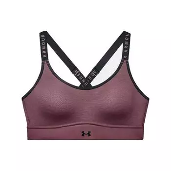 Under Armour Infinity Solid Letter средней интенсивности спортивный бюстгальтер женское нижнее белье серый фиолетовый 1351990-554 S