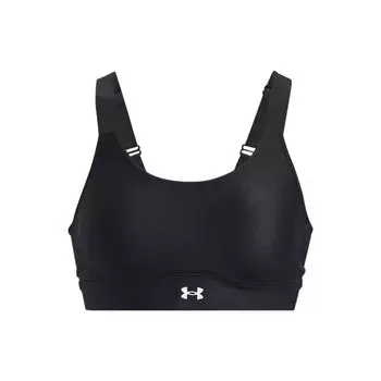 Under Armour Infinity Solid Logo Print Cross Высокоинтенсивный спортивный бюстгальтер женское нижнее белье черный 1376882-001 S