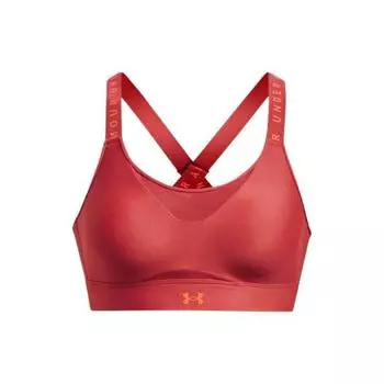 Under Armour Infinity Solid Высокоинтенсивный спортивный бюстгальтер для тренировок Женское нижнее белье Chakra-Red 1351994-638 S