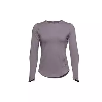 Under Armour Infused Meridian Crew Long Sleeve Solid Color Casual Sports Breathable Straight Fit Round Neck T-Shirt Women Tops 1360568-585 M