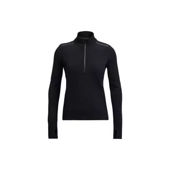 Under Armour IntelliKnit Run молния однотонный светоотражающий дышащий теплый трикотажный топ женский черный 1378169-001 XL