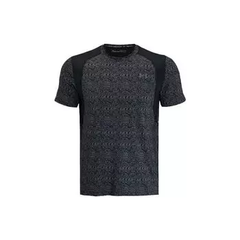 Under Armour Iso-Chill Повседневная футболка с круглым вырезом и принтом в американском стиле с коротким рукавом реглан, мужские футболки, черная 1366497-001 M