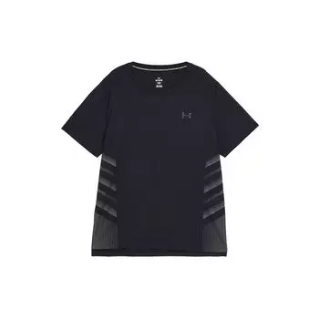 Under Armour Iso-Chill Running Striped Short Sleeve T-Shirt Men Tops Black 1376518-004 S
