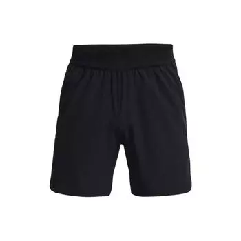 Мужские шорты с логотипом Under Armour, эластичные, однотонные, со средней посадкой, свободные, с завязками, черные 1376782-001 M