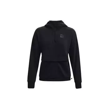 Under Armour Johnson 1/4 Повседневная флисовая спортивная толстовка с капюшоном на молнии для женщин, черная 1368798-001 M