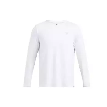 Under Armour Johnson Series Authentic Solid Color Crew Neck Long Sleeve T-Shirt Men Tops White 1386871-100 M