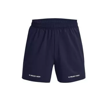 Under Armour Johnson Series Letter Logo Print Эластичный пояс 5 дюймов Тканые спортивные шорты мужские шорты темно-синие 1380178-410 XL