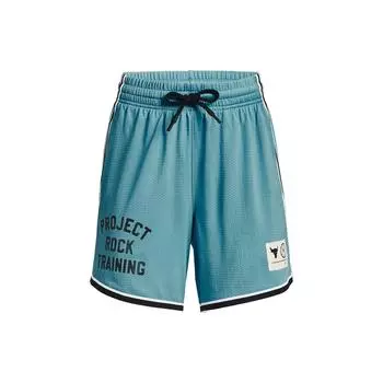 Under Armour Johnson Series Letter Print Lace-Up Mesh Reversible Shorts Women Bottoms Glacier-Blue 1377460-433 S