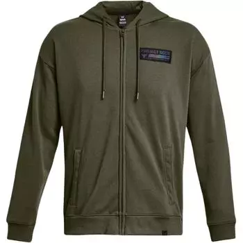 Under Armour Johnson Series Solid High Weight Cotton Knit Sports Zip-Up Hoodie Men hoodies Green 1380151-390 XL