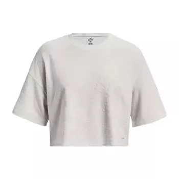 Under Armour Journey однотонный свободный крой круглый вырез пуловер короткий рукав футболка женские топы туманно-серый 1376914-006 M