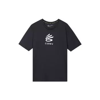 Under Armour Карри UA Футболка с графическим принтом в стиле ретро для баскетбола, свободного кроя, с круглым вырезом, мужская, топы, черная 1362819-002 XXL