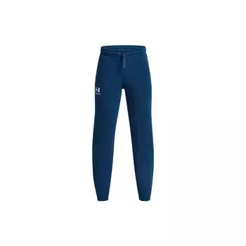 Under Armour Kids Knitted Sports Pants Solid Color Logo Print Drawstring Cuffed Casual Kids pants Blue 1382196-426 XS