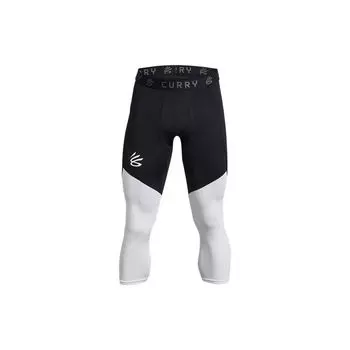 Under Armour Компрессионные спортивные брюки три четверти с цветными блоками карри, мужские, черные 1379828-001 XL