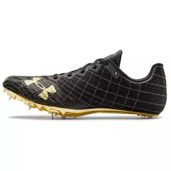 Кроссовки Under Armour Sprint Pro 3 Athletic Fabric Shock Absorbing Non-Slip Wear-Stick с низким верхом для повседневного бега унисекс Black Gold 3022516-003 42.5
