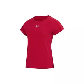 Under Armour Круглый вырез Спортивная повседневная футболка Женская Топы Красный 22500523-600