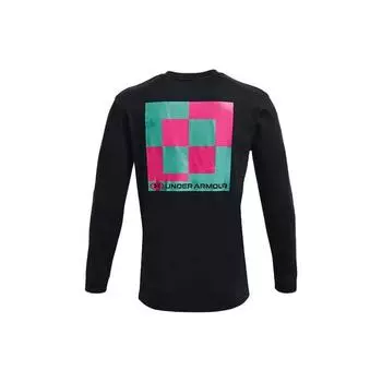 Under Armour Круглый вырез свитер повседневная спортивная клетчатая футболка с длинным рукавом мужские топы черный 1366475-001 L
