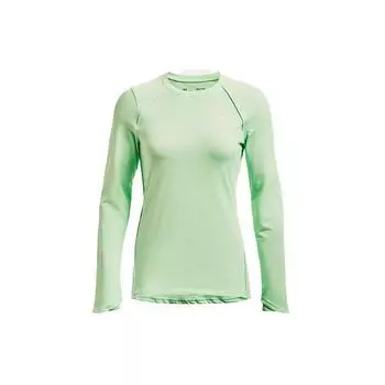 Under Armour Круглый вырез тренировочная футболка с длинным рукавом женские топы пена-зеленый 1365781-335 L