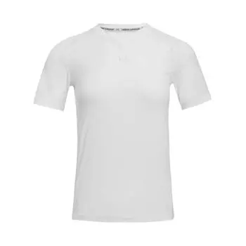 Under Armour Крутая сетчатая футболка с логотипом, однотонная, свободная, дышащая, с круглым вырезом и короткими рукавами, женские футболки, белая 6007555-100 S