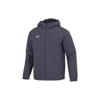 Under Armour Куртка мужская ветровка матовая хлопковая на ощупь с механическим тянущимся узором, водонепроницаемая, темно-серая 22600902-010 4XL