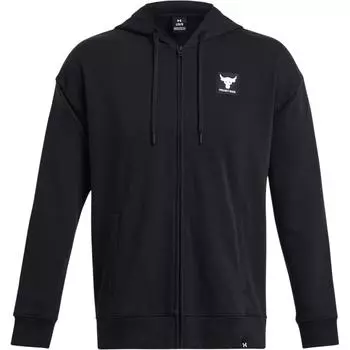 Under Armour Куртка Project Rock Solid Color с капюшоном и застежкой-молнией, мужская, черная 1383598-001 L