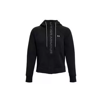Under Armour Куртка Rival Mesh Logo с капюшоном и флисовой подкладкой, женские куртки, черный цвет 1365845-001 M