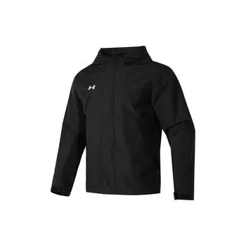 Under Armour Куртка с капюшоном для тренировок на открытом воздухе с твердым логотипом для бега и фитнеса, мужские куртки черного цвета 23600401-001 4XL