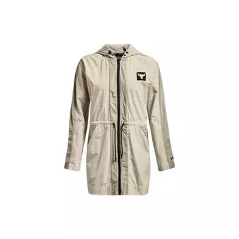 Under Armour Куртка с капюшоном Project Rock Johnson Woven, женские куртки цвета лайм-белый 1369960-279 L
