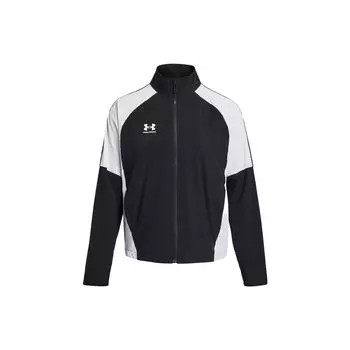 Under Armour Куртка женская, на молнии, прямая, повседневная, с длинным рукавом, в стиле ретро, со стоячим воротником, черная 1379447-001 XS