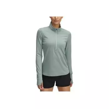 Under Armour Квалификатор Модная Удобная Беговая Приталенная Футболка с Длинным Рукавом Женские Топы Лаймово-Зеленый 1379349-348 S