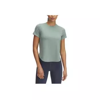 Under Armour Launch Elite Iso-Chill Удобная Мягкая Приятная к Коже Дышащая Однотонная Модная Футболка с Коротким Рукавом Обычного Кроя Женские Топы 1389564-348 S