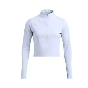 Under Armour Launch Elite Running Slim Fit Short Stand Collar Long Sleeve Raglan T-Shirt Women Tops Cloud-Blue 1386338-464 S