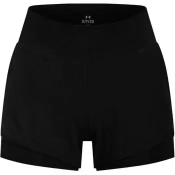 Under Armour Launch Heat Gear Womens Running Series UA Pro Two-In-One Durable Fashion Casual Sports Shorts Women shorts Black 1389575-001 S