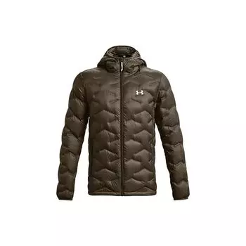 Under Armour Легкая однотонная теплая куртка-пуховик с капюшоном, мужская куртка темно-зеленого цвета 1373461-650 XL