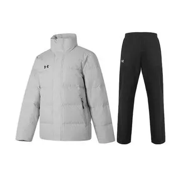 Under Armour Легкий быстросохнущий тренировочный топ с длинным рукавом и штаны на шнурке, спортивный комплект для мужчин 23600802-009+21500737-001 M
