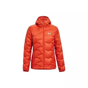 Under Armour Легкий однотонный спортивный теплый пуховик с капюшоном для женщин, верхняя одежда, оранжевый-красный 1373459-620 XS