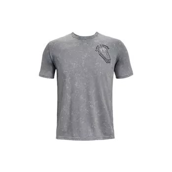 Under Armour Letter Cartoon Pattern Sports Crew Neck Short Sleeve T-Shirt Men Tops Gray 1361482-035 XL