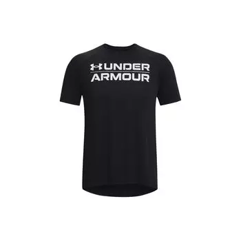 Under Armour Letter Logo Print Quick-Dry Crew Neck Short Sleeve T-Shirt Men Tops Black 1377142-001 2XL