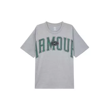 Under Armour Letter Print American Vintage Loose Training Short Sleeve T-Shirt Men Tops Gray 1379558-035 XL