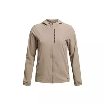 Under Armour Letter Print Casual Hooded Long Sleeve Jacket Women jackets Sand 1377043-203 S
