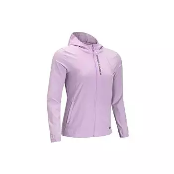 Under Armour Letter Print Casual Hooded Long Sleeve Jacket Women Jackets Purple 1377043-543 S