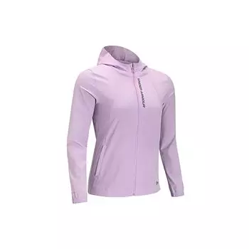 Under Armour Letter Print Casual Hooded Long Sleeve Jacket Women Jackets Purple 1377043-543 M