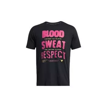 Under Armour Letter Print Crew Neck Loose Short Sleeve T-Shirt Men Tops Black 1383304-001 XL