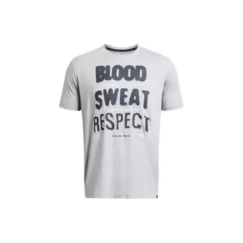 Under Armour Letter Print Crew Neck Loose Short Sleeve T-Shirt Men Tops Gray 1383304-011 XL