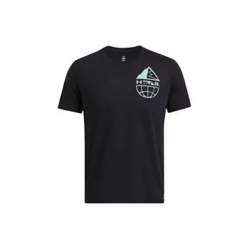 Under Armour Letter Print Pattern Crew Neck Casual Short Sleeve T-Shirt Men Tops Black 1383923-001 XXL