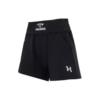 Under Armour Letter Print Running Sports Casual Shorts Women shorts Black 1363445-001 XL