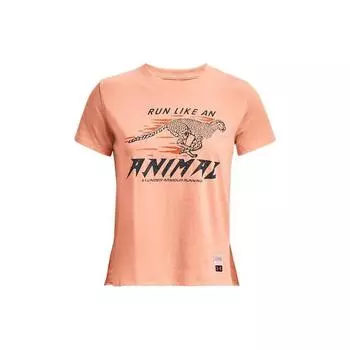 Under Armour Like An Animal Letter Print Animal Pattern Running Sports T-Shirt Women tops Pink 1380436-963 M